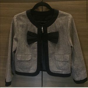 ANTHROPOLOGIE Tweet Cropped Blazer Jacket with Bow
